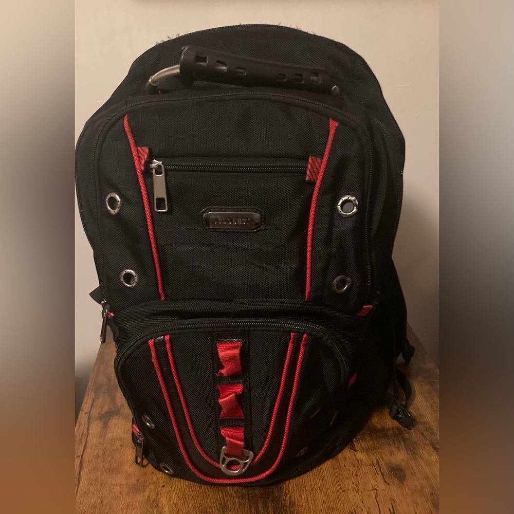 Elegant Black and Red Backpack by Eastpak